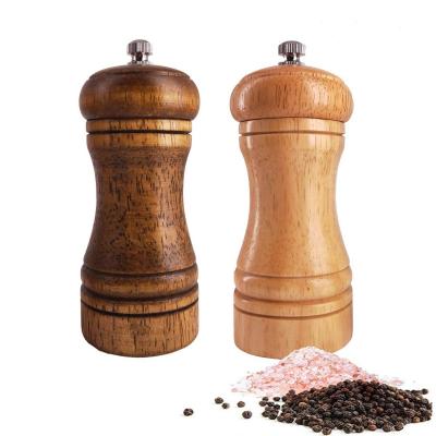 China Viable Success 8 Inch Adjustable Wooden Grinder Mill Hand Shaker Spice Salt and Pepper Grinders for sale