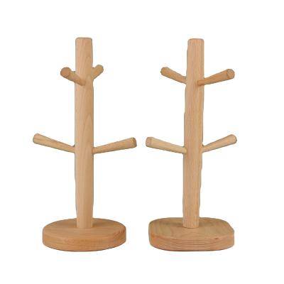 China Sturdy Viable Shape Free Standing Kitchen Tree Cup Holder Wooden Cup Holder Cup Holder for sale