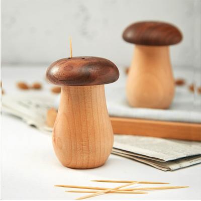 China Viable High Quality Cute Jar Toothpick Box Tooth Pick Wooden Toothpick Box Storage for sale