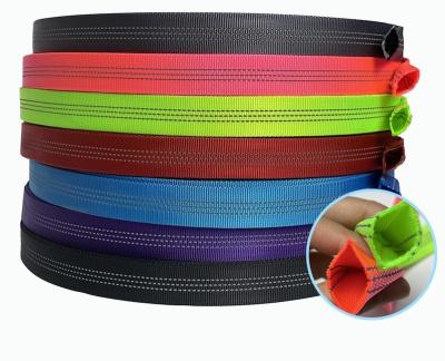 China High Tenacity Durable 1 Inch Tubular Hollow Webbing PP Reflective Nylon Webbing For Bag Strap for sale