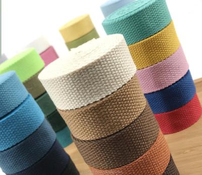 China Custom Sustainable High Tenacity Cotton Textile Recycled Webbing For Bag Strap for sale