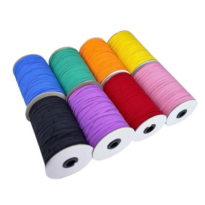 China Factory Supply High Tenacity 10mm Woven Ribbon Knitted Elastic Rope Flat Black White Elastic Band for sale