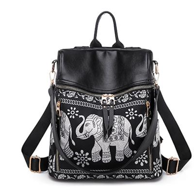 China Custom Embossed Hobo Style Shoulder Backpack 2021 Fake New Day Sale Ethnic Bag Nylon Hot Leather Backpack Leather Bag for sale