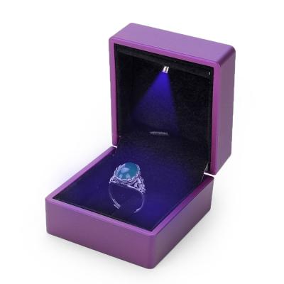 China Other Cheap Price Paper Packaging Purple Led Light Custom Jewelry Packaging Ring Box for sale