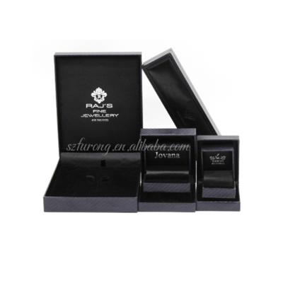 China Fashional Wholesale Luxury Packaging Small PU Jewelry Gift Black Leather Pendant Necklace Gift Box for sale