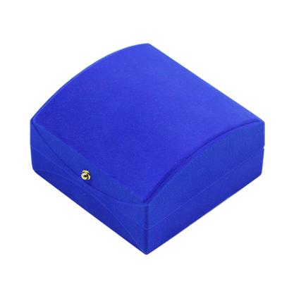 China Performance For Jewelry 91*91*52mm Customized Jewelry Royal Blue Velvet Flocking Bangle Box for sale