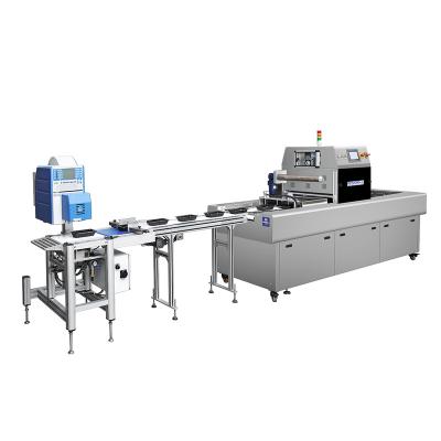 China 3.2 Kw Automatic Vacuum Food Packing Tray Sealing Machine Manufacturer for sale