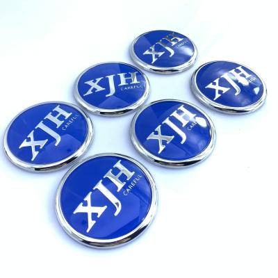 China Top quality make wholesale custom chrome plated blue acrylic car logo plastic chrome plated car logo for sale