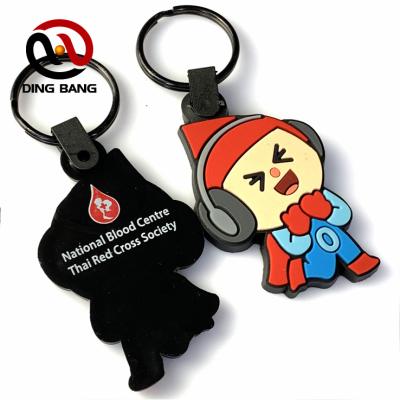 China Eco-friendly Thai Red Cross-Blood Advertising Center Rubber Key Chain Rubber Key Chain Gift Key Chain for sale