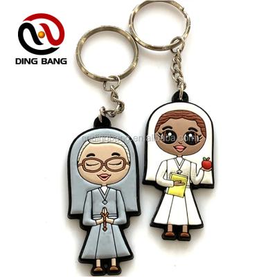 China 2D / 3D Character Key Chain Soft PVC Rubber Metal Eco - Friendly Customized Key Chain for sale