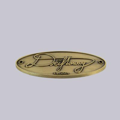 China Europe high quality embossed type and die cast type custom bronze alloy nameplate for furniture for sale