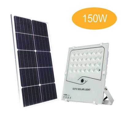 China CCTV Remote Control Security Camera ROAD 150W Lithium Battery Light Control Surveillance Outdoor Solar Flood Light for sale