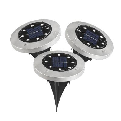 China Eco-friendly 8Led Solar Garden Lawn Lamp Stainless Steel Landscape Underground Light Solar Lawn Light for sale