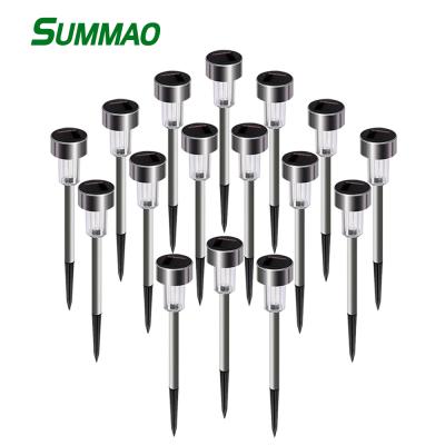 China LANDSCAPE Solar Lawn Light Stainless Steel Outdoor Waterproof Glass Led Garden Landscape Ground Plug Light for sale