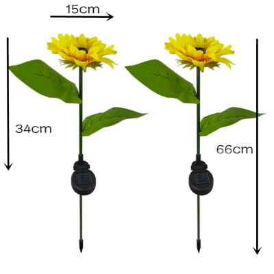 China Residential Newcomers Outdoor Waterproof Decorative 20 Led Solar Garden Sunflower Stake Light For Path Lawn Garden for sale