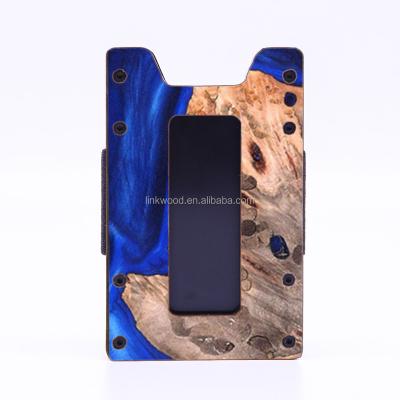 China Custom Real Wood RFID / Leather RFID Blocking Credit ID Card Holder Wallet for sale