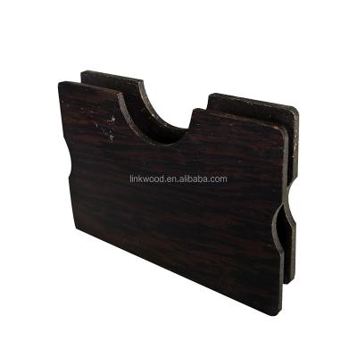 China Wholesale Fashion Design RFID Blocking Real Card Wood Leather Wallet For Men for sale