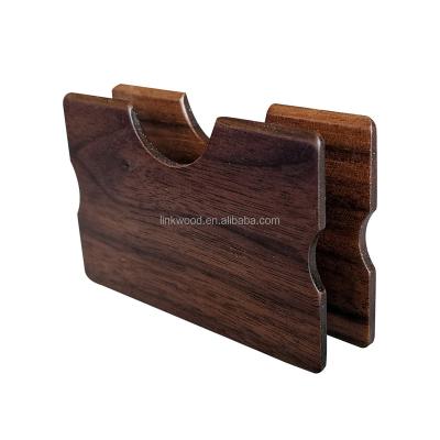 China RFID Card Case Aluminum Wallet Solid Wood Slim Pop Up Credit Card Holder For Men for sale