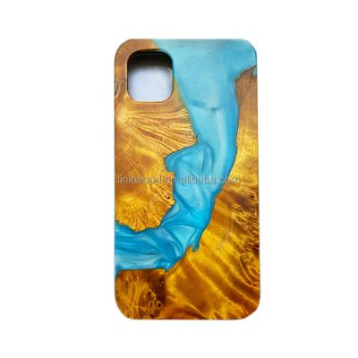 China Factory Price Waterproof High Quality Wooden Resin Phone Case Cover Natural Resin Wooden Phone Case For iPhone 6 7 8 11 pro max for sale