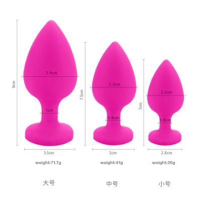 China 3 Piece Silica Gel Wish Masturbation Hot Silicone Anal Plug Set Women Masturbation Device for sale