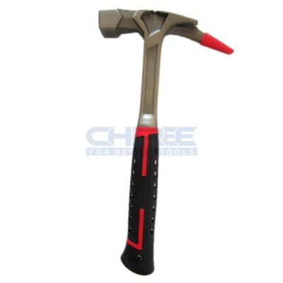 China Shock Reduction Handle All Steel One-Piece Forged Carpenters Roofing Hammer 600g with Double Nail Pullers for sale