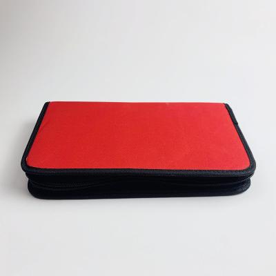 China Sustainable New Fashion Custom Square Waterproof Games CD Display Case Storage Nylon Red Bag for sale