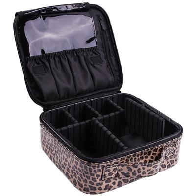 China Boslun OEM&ODM Filter Frame Travel Bag MAKEUP Set Soft PU Cosmetic PVC Make Up Suitcase Leopard for sale