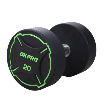 China OKPRO Universal Dumbbell Weights Gym Fitness Set Custom PU Round Dumbbell for sale