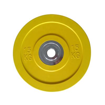 China Cross Fit Weightlifting Weight Lifting Training Used Solid Color Rubber Bumper Plate for sale