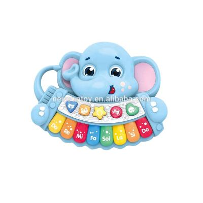 China Wholesale Cartoon Musical Elephant Educational Toy Piano Keyboard Electronic Organ Set Musical Instrument Toy with Music and Light. for sale