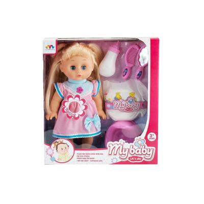 China Cartoon Toy Funny Pee and Drinking Doll 16 Inch Girl Vinyl Pee Doll Toy with 12 Sounds and Accessories. for sale