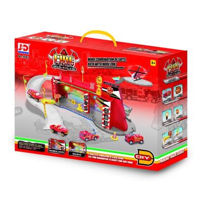 China Slot Toy Kids City Die Cast Car Racing Track Parking Lot Set Baby Garage Toy For Gift. for sale