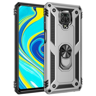 China Fashion Anti-fall Mobile Ring Holder Case Metal Shockproof Military Phone Cover Cases For Xiaomi Redmi Note 10 10s 9s 9 Pro 8t 7 for sale