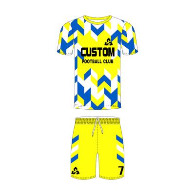 China Custom Made Polyester Soccer Jersey Mens Fashionable Soccer Jersey Sets Soccer Jersey Sets College Boys Football Uniforms for sale