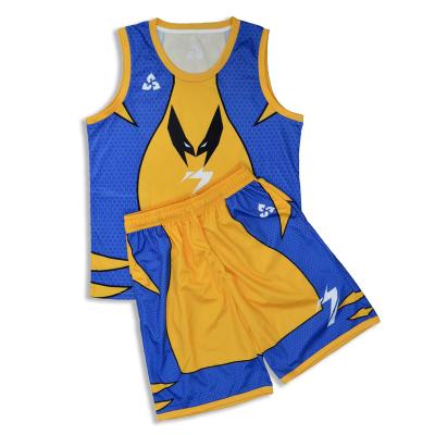 China 2022 Child Customs Antibacterial Basketball Tank Top Sports Uniform Tracksuit Set Reversible Solid Color Cartoon Shirt Fabric Wear For Kid Boy for sale