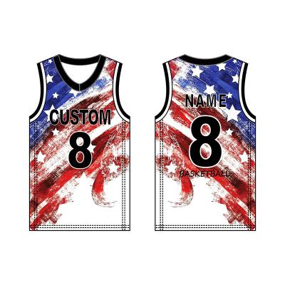 China Antibacterial Custom Made USA Style Basketball Uniform College Student Individual Jersey Wholesale Adult Sports Invest Basketball Wear for sale