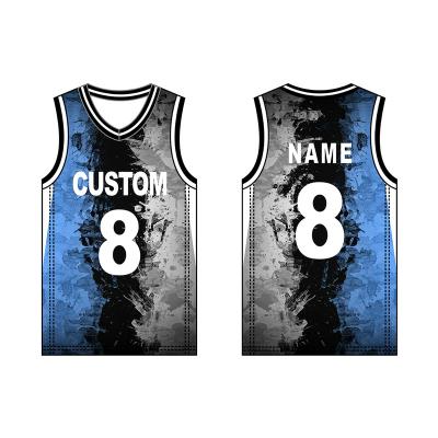 China Newest Design Antibacterial Basketball Tank Top Custom Made Cloth Mesh Suit Wholesale Bulk Basketball Senior Uniforms for sale