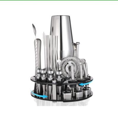 China Viable 35 Pcs Set Bar Bartender Mixology Bottle Kit Tools Accessories Stainless Steel Cocktail Shaker Set for sale