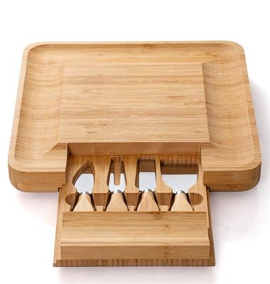 China Viable Manufacturer Cheap Supplier China Cheese Board Set Bamboo Cheese Board Cheese Board Knife Set for sale