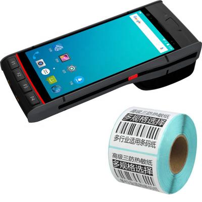 China Handheld Computer Factory PDA Barcode Scanner and Printer Android RFID NFC Reader with Label Sticker Printing for sale