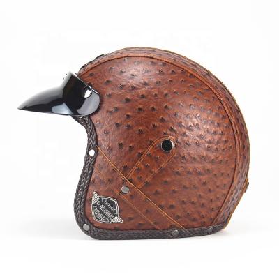 China 2020 Full face helmet casco Amazon DOT Approved ABS full face handmade helmet motorcycle leather helmet for sale