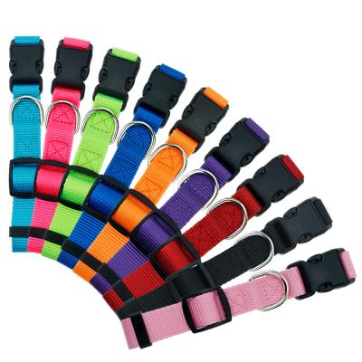 China Quick Release Release Buckle For Pet Collars Webbing Nylon Dog Collar Nylon Dog Collar for sale