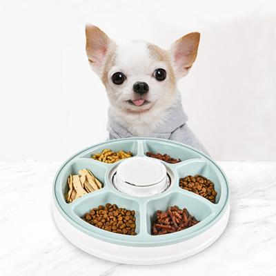 China Automatic Pet Supplies Smart 6 Meal Trays Separate Electronic Automatic Pet Cat Dog Bowl Timed Feeder for sale