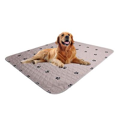 China Super Absorbent Urine Dog Diaper Training Pee Pad Mat Non-Slip Foldable Waterproof Viable Paw Pattern Print Washable Reusable for sale