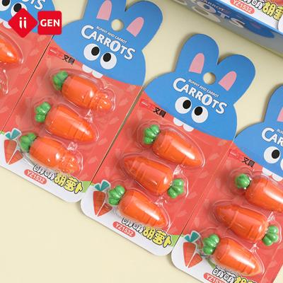 China Promotional Eraser Kawaii Eraser Cartoon Kids Pencil Erasers Funny Little Carrot Cute Eraser For Kids for sale