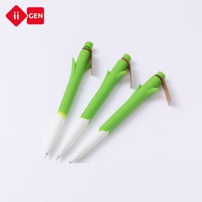 China Normal Custom Logo Made Kawaii Factory Bulk Metal Wholesale Gel Pen Green Onion Super Smooth Gel Pen Korean Gel Pen for sale