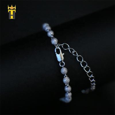 China New Design Hiphop Men Women Jewelry Luxury Micro CZ Bracelet Pave Ball Beads Bracelet for sale