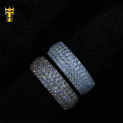 China Icedout Wholesale Gemstone Hip Hop Hip Hop Fashion Jewelry Bling Men's Silver Rings for sale