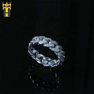 China Hot Selling Hiphop Iced Out Hip Hop Mens 18k Solid Gold Plated CZ Diamond Cuban Ring for sale