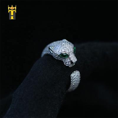 China Hiphop Factory Wholesale Men Women Gold Plated Hip Hop Iced Out Animal Head Punk Ring for sale